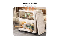 Foldable Storage Box with Front Door two-way Opening for Students, Homeowners