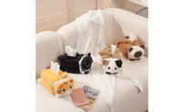 Soft Feline Tissue Holder Car Home Accessory Pull-Through for Desktop