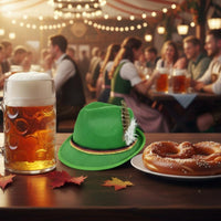 Traditional Design German Beer Festival Hat Single Size Fits Most Festival Headwear Decorative Rope Band for Men, Women