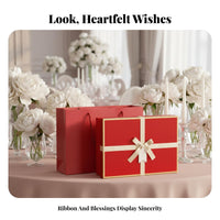 Paper Gift Box, Large Red Wedding Favor, Creative Holiday Gift Packaging, High-End Empty Box