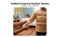 Includes Pants Fake Abs Costume Set Cosplay Boys Muscle Costume Realistic Look for Dress-up, Performance, Halloween