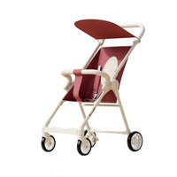 Lightweight Travel Pushchair Adjustable Foldable Airplane Pushchair 360° Rotating Wheels Portable Infant Cart for Infants, Outdoor