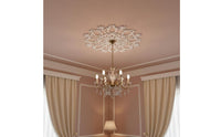 Exquisite Details French Design Ceiling Medallion Long-Lasting Chandelier Medallion Multi-Purpose Ornate Ceiling Medallion Moisture-Proof for Living Room