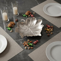 Metal Leaf Dish Zinc Alloy Leaf Shaped Tray Rustic Look Jewelry Dish for Dressing Table