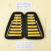 16-Note Aluminum Xylophone Color Coded Keys Double-Row Metal Xylophone Lightweight Music Education Music Instrument for Kids, Kindergarten