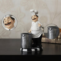 Chef Figurine with Utensil Kitchen Chef Figurine Countertop for Bakers