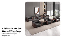 Modern Design 3-Seater Upholstered Couch Comfortable Minimalist Three-Seater Couch long-lasting Construction business-grade Furniture interchangeable interchangeable setup for Visitors, Business Owners, Office Managers, Waiting Room, Company Lounge