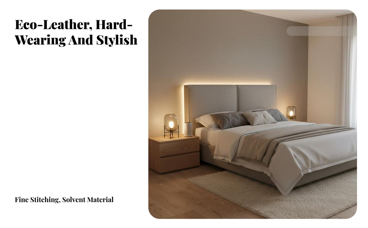 Soft Upholstery Floor-Standing Headboard Minimalist Design Bed Backrest scuffResistant Upholstered Panel Smart Features for Homeowners, partners, Adults, Apartment, Hotel
