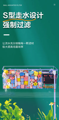 鱼缸过滤器净水循环三合一潜水泵乌龟缸上置过滤盒制氧一体滴流盒
