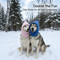 Dog Fleece Hooded Scarf, Windproof Pet Winter Scarf, Thick Fleece Headwear for Cold Weather, Adjustable Drawstring Neck Warmer, Full Head Coverage