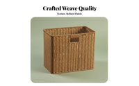Woven Basket with Handles Imitation Rattan Design Household Storage for Students