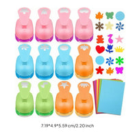 12 Pieces Craft Punch Set with Paper Manual for Crafters, Kids