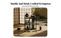 Modern Minimalist Design Mobile Tea Mobile Beverage Station Heat-Resistant Surface Home Furnishing Water Dispenser Compartment Household Furniture Sturdy Construction for Homeowners, Adults, Office Workers, Living Room, Parties, Bedroom, Kitchen