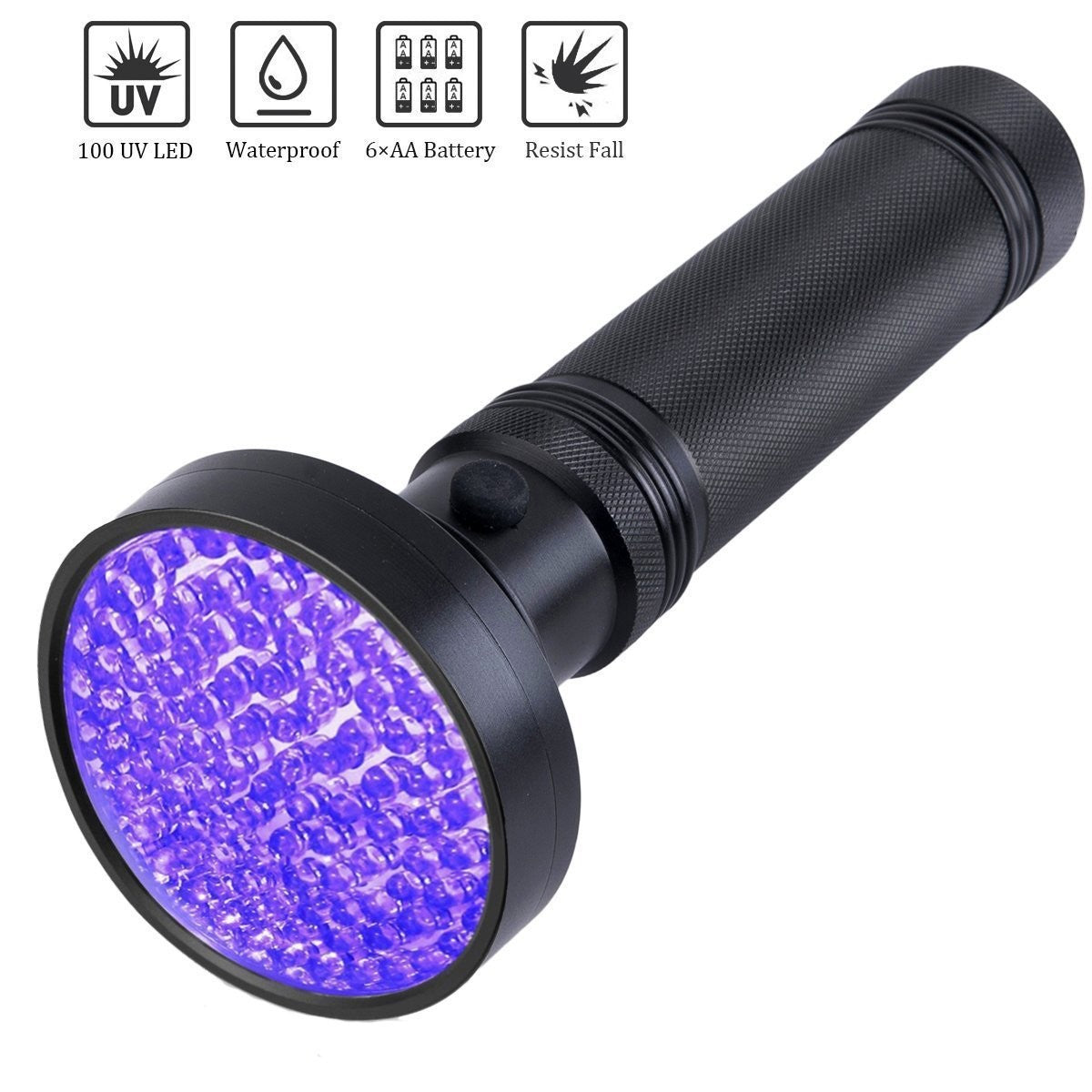 UV Flashlight with 9/12/21/51/100 LEDs for Currency Detection and Pet Urine Detection