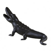 Metal Crocodilian Figurine Textured Animal Statue Detailed Home Decor