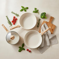 5 Pieces Stone Coating Cookware Set Easy to Clean Granite Cookware Set Even Heat