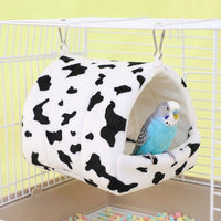 Large Hanging Parrot Nest with Fleece Lining, Winter Bird Nest for Cage with Sponge Padding, Single Hole Bed for Medium Species, 50 Pack Unit