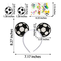 international tournament Fan Headband Accessories Set for Adults, 3 Piece with Earrings and Stickers, Football Hairband for Sports Events