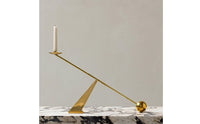 Modern Tabletop Candlestick with Triangular Base Polished Sculptural Candlestick Artful Geometric Candle Holder Sleek for Console, Living Room