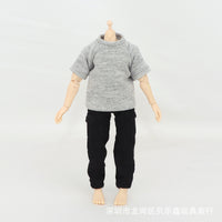 1/12兵人模型服装6寸可动人偶衣服男款可配常规素体娃衣 肌肉模型