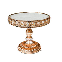 Cake Stand with Mirrored Golden-Toned Pedestal Cake Stand Ornate Display Centerpiece for Party Hosts