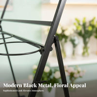 Multi-Layer Design Tiered Flower Container Stand Foldable 3-Tier Floral Arrangement Cart Ladder Structure Display Furniture Includes 12 Containers for Event Planners, Gardeners, Homeowners, Garden Center, Market Stall, Wedding Venue, Balcony
