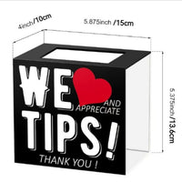 Acrylic Donation Box with Heart Design for Cafes and Tips