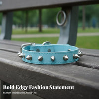 PU Leather Rivet Sturdy Studded Dog Adjustable for Young Dogs, Cat Owners, Daily Wear, Training, Outdoor Walks