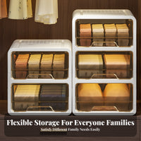 3 Pieces Underwear Storage Box Set Space-Saving Drawer Organizer for households