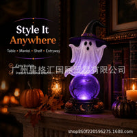 Halloween Raven Crystal Ball Lighted Decor