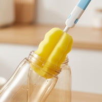 Portable Baby Bottle Cleaning Brush with Sponge Head and Replacements for Newborns