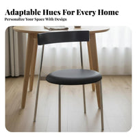 Upholstered Chair with Metal Legs Retro Design Household Furniture Comfortable Padded Seat Easy to Clean for Home Office Workers