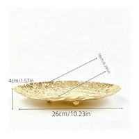 Raised Feet Oval Footed Tray Shallow Hammered Metal Tray Easy to Clean Textured Finish Artisan-Made for Tabletop Display