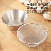 网红款迷你304不锈钢淘洗米盆过滤果篮沥水篮备餐料理洗菜盆碗盆
