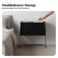 Single-Drawer End Table Nordic aesthetic Nightstand Space-Saving for Homeowners
