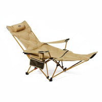 Reclining Camp Chair with Footrest Breathable Mesh Material Folding Lounger