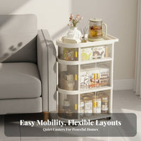 Foldable Multi-Tier Trolley Multifunctional Side Table Lockable 360° Wheels