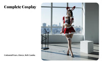 7 Pieces Christmas Bunny Girl Costume Faux Trim Themed Apparel for Nightclub