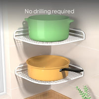 Corner Kitchen Shelf No-Drill Wall Mounted Rack