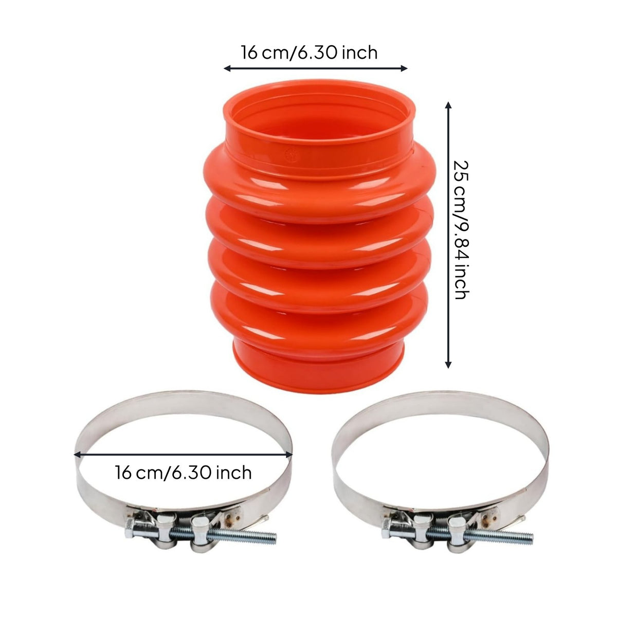 Bellows Sleeve with Clamps Shielded Corrugated Dust Sleeve Debris Protection Vehicle Parts for Maintenance, Repair