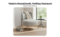 Houndstooth Armchair Light Luxury Aesthetic Patterned Upholstered Armchair Modern Design Comfortable Backrestrest