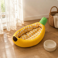 Fruit-Shaped Pet Bed Easy to Clean Banana-Shaped Pet Bed Private Hideaway Cushioned dog nest for Cats
