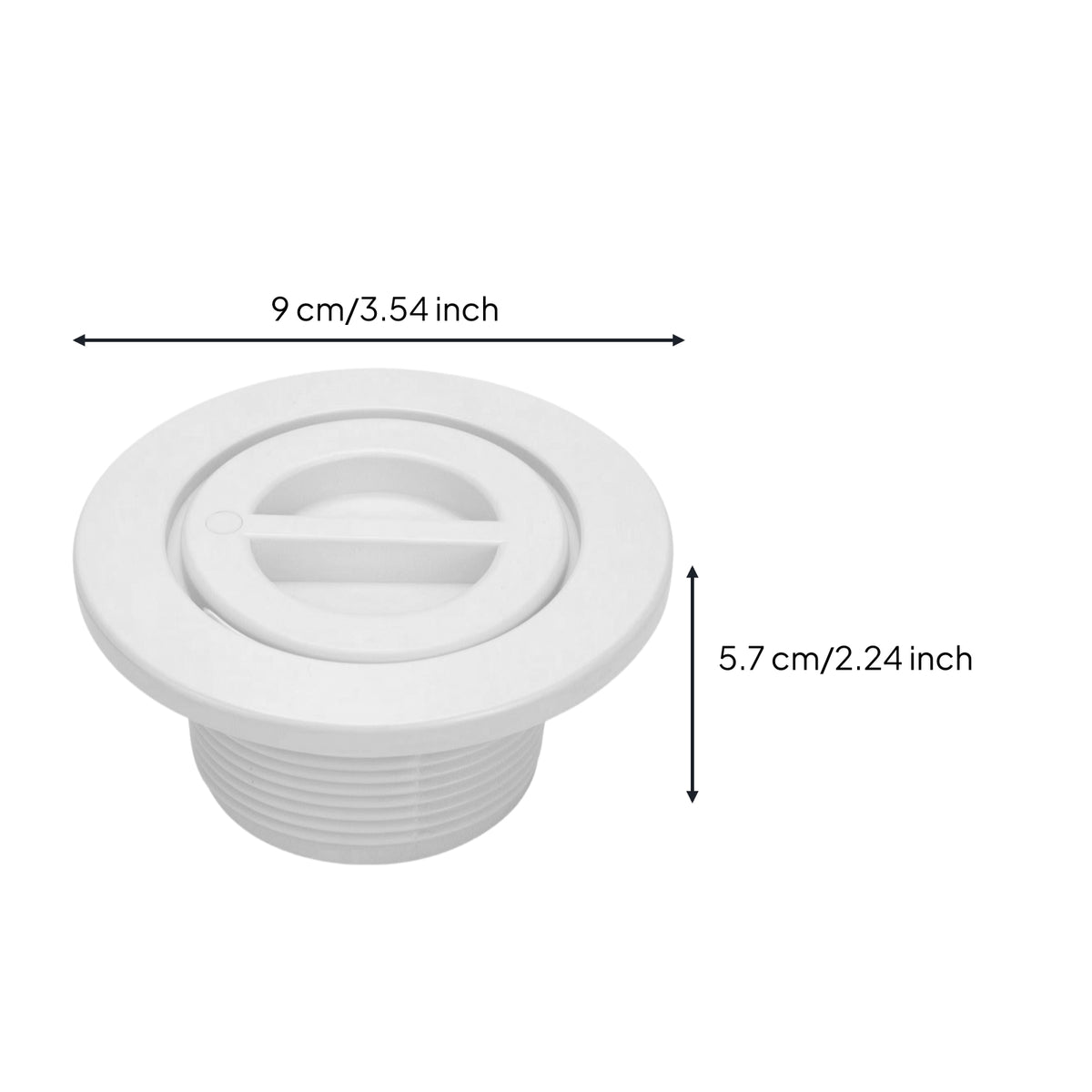 Flush-Mounted Suction Fitting with Flange White Pool Inlet Fitting for Water Circulation