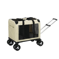 Large Two-Compartment Pet Luggage Trolley Case for Cats and Dogs