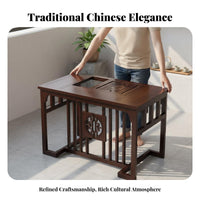 Integrated Beverage Ceremony Table Chinese Appearance & Layout Household Furniture Space-Saving for Homeowners, Renters, Living Room, Balcony