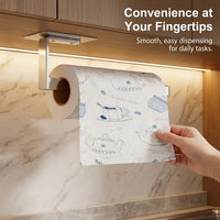 Wrap Dispenser and Kitchen Paper Roll Holder for Home Cooks, Wall Mounted or Under Cabinet Towel for