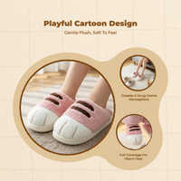 Warm Plush Indoor House Shoes Soft Lined Thick Sole