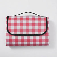 Outdoor Rug and Picnic Blanket for Family Picnic, Laminated Non-Woven Material Waterproof Mat, Gingham Camping Mat