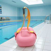 Plastic Buckles Inflatable Back Buoyancy Aid Pink and Yellow PVC Back Buoyancy Aid Smooth Molded Surface Swimming Aid Raised Center Panel for Pool