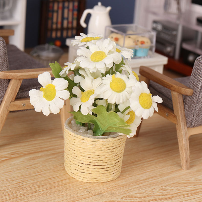 Miniature Plant Pot for Dollhouse - 1:12 Scale BJD Dollhouse Plant Decoration DIY Kit